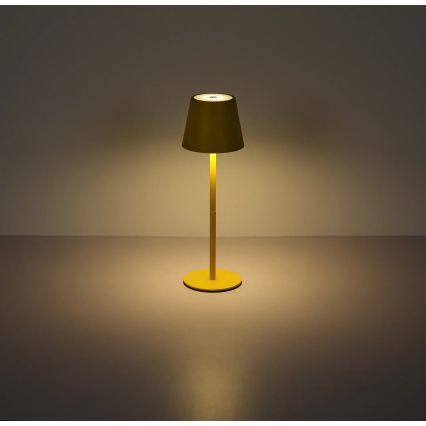 Globo - Candeeiro de mesa tátil recarregável para exterior 3 em 1 dimerizável LED/3W/5V 3000/4000/5000K IP54 1800 mAh amarelo