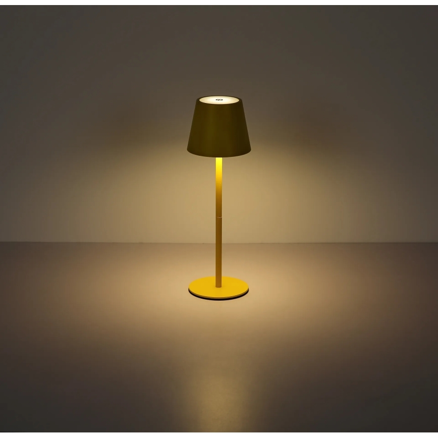 Globo - Candeeiro de mesa tátil recarregável para exterior 3 em 1 dimerizável LED/3W/5V 3000/4000/5000K IP54 1800 mAh amarelo