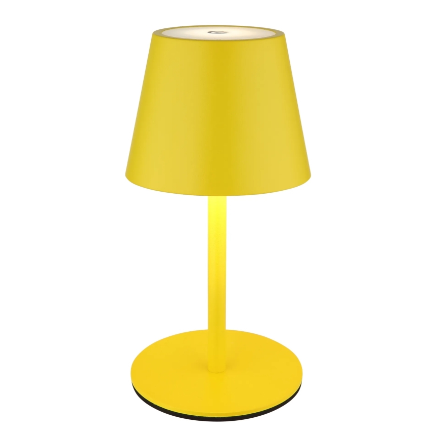 Globo - Candeeiro de mesa tátil recarregável para exterior 3 em 1 dimerizável LED/3W/5V 3000/4000/5000K IP54 1800 mAh amarelo