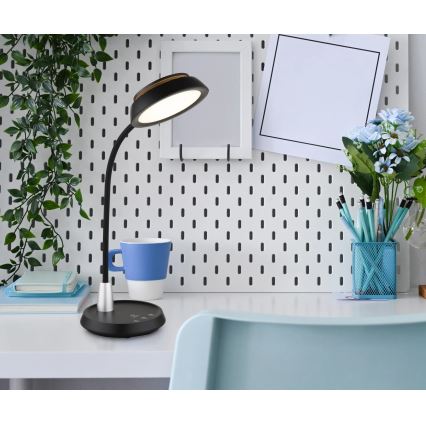 Globo - Lâmpada de mesa tátil dimerizável LED/12W/230V 3000/4000/6500K preta