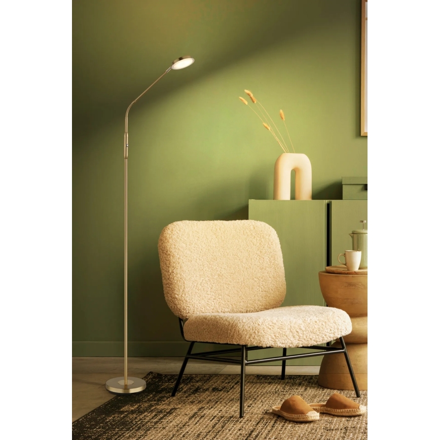 Globo - LED Candeeiro de pé regulável por toque LED/6,5W/230V 2700/3350/4000K latão
