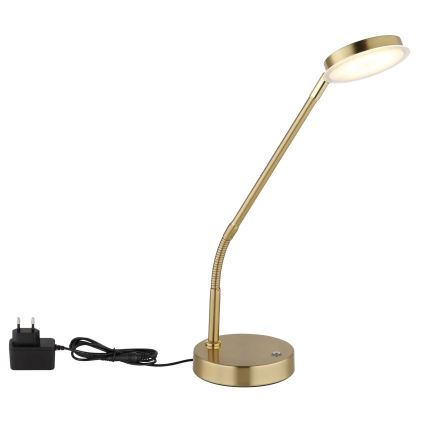 Globo - LED Lâmpada de mesa táctil regulável LED/6,5W/230V 2700/3350/4000K latão