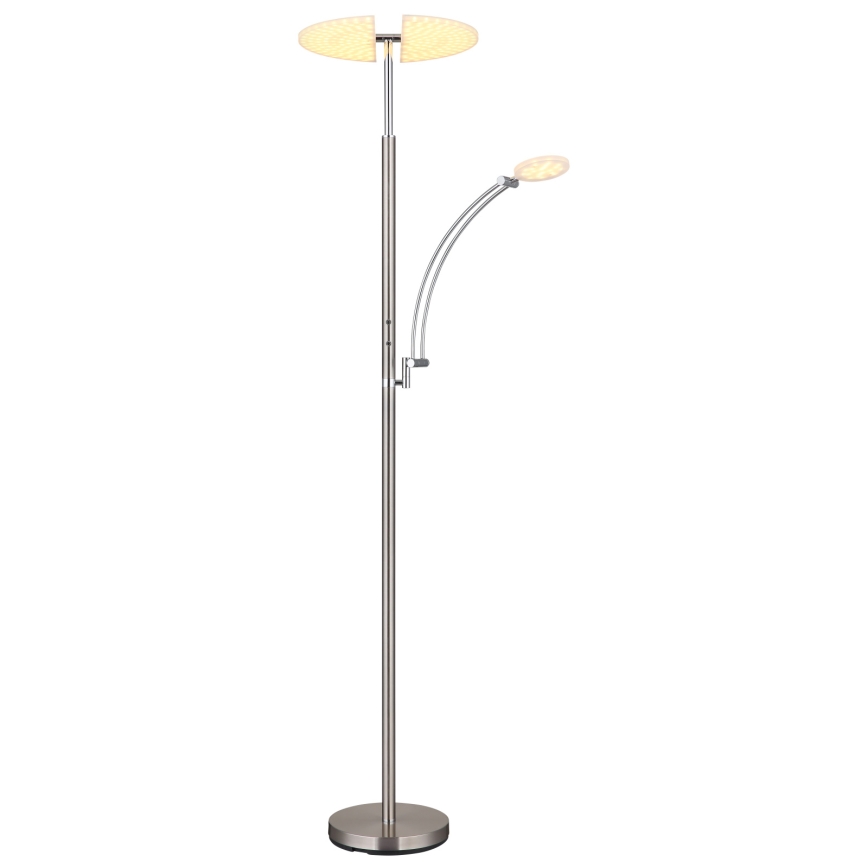 Globo - Candeeiro de pé LED regulável LED/40W/230V + LED/5,5W 2700/4000/6000K cromo mate
