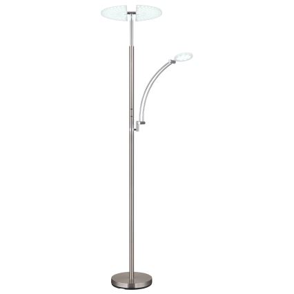 Globo - Candeeiro de pé LED regulável LED/40W/230V + LED/5,5W 2700/4000/6000K cromo mate