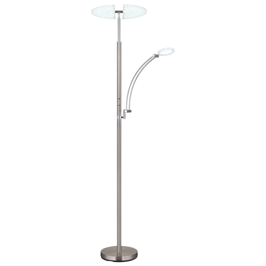 Globo - Candeeiro de pé LED regulável LED/40W/230V + LED/5,5W 2700/4000/6000K cromo mate