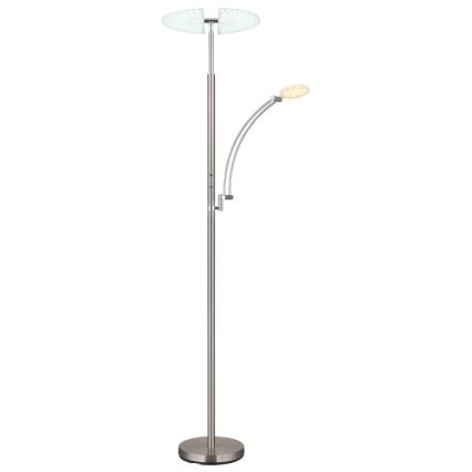 Globo - Candeeiro de pé LED regulável LED/40W/230V + LED/5,5W 2700/4000/6000K cromo mate