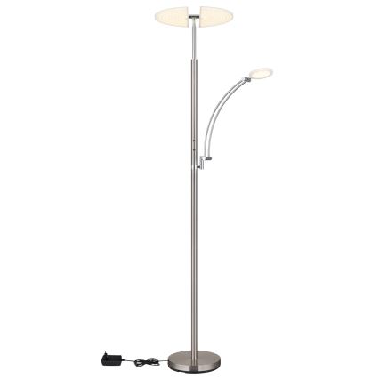 Globo - Candeeiro de pé LED regulável LED/40W/230V + LED/5,5W 2700/4000/6000K cromo mate