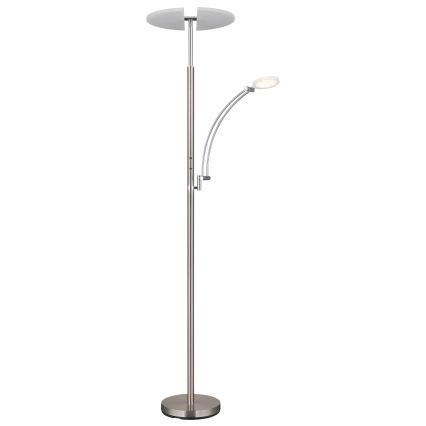 Globo - Candeeiro de pé LED regulável LED/40W/230V + LED/5,5W 2700/4000/6000K cromo mate