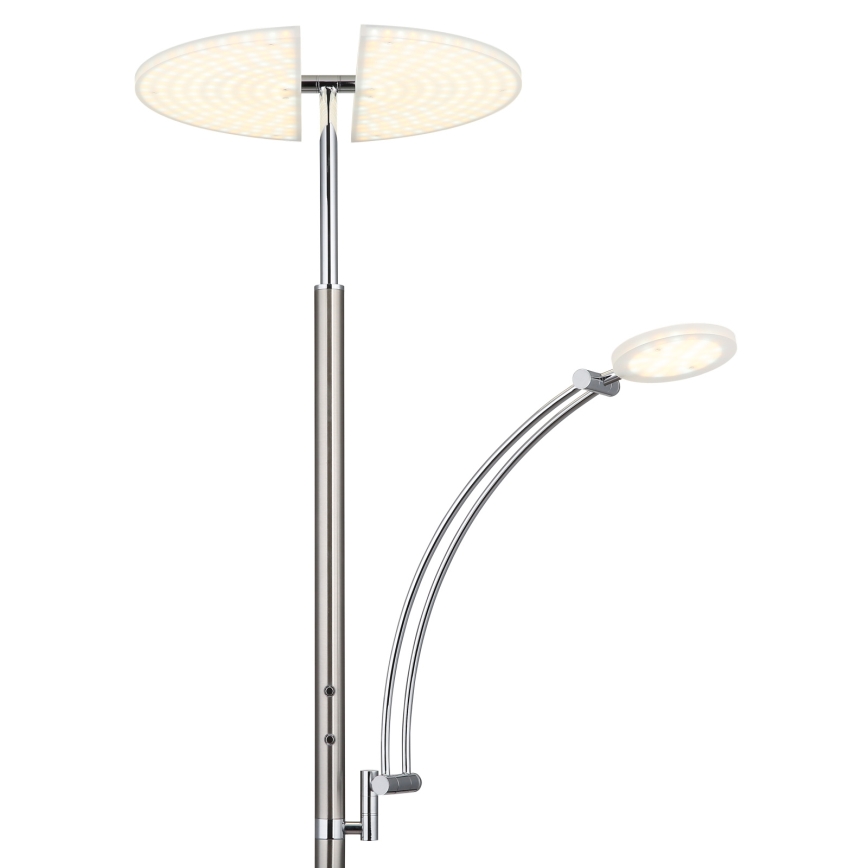 Globo - Candeeiro de pé LED regulável LED/40W/230V + LED/5,5W 2700/4000/6000K cromo mate