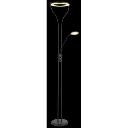 Globo - Candeeiro de pé LED dimerizável LED/20W/230V + LED/4W 3000K preto