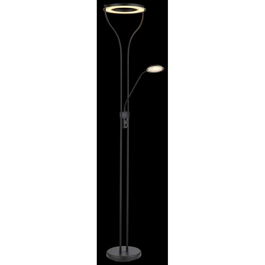 Globo - Candeeiro de pé LED dimerizável LED/20W/230V + LED/4W 3000K preto