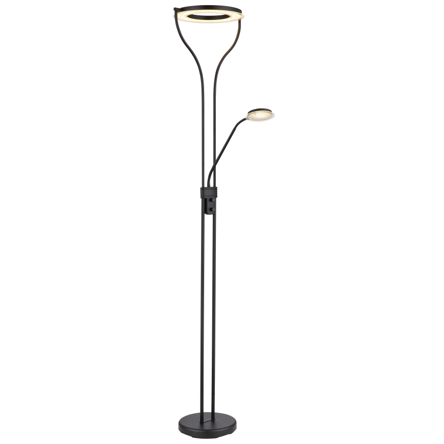 Globo - Candeeiro de pé LED dimerizável LED/20W/230V + LED/4W 3000K preto