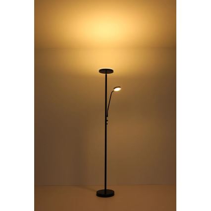 Globo - LED Candeeiro de pé regulável LED/18,5W/230V + LED/4,5W 3000K preto
