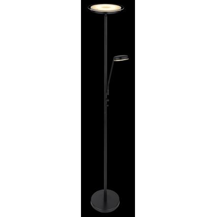 Globo - LED Candeeiro de pé regulável LED/18,5W/230V + LED/4,5W 3000K preto