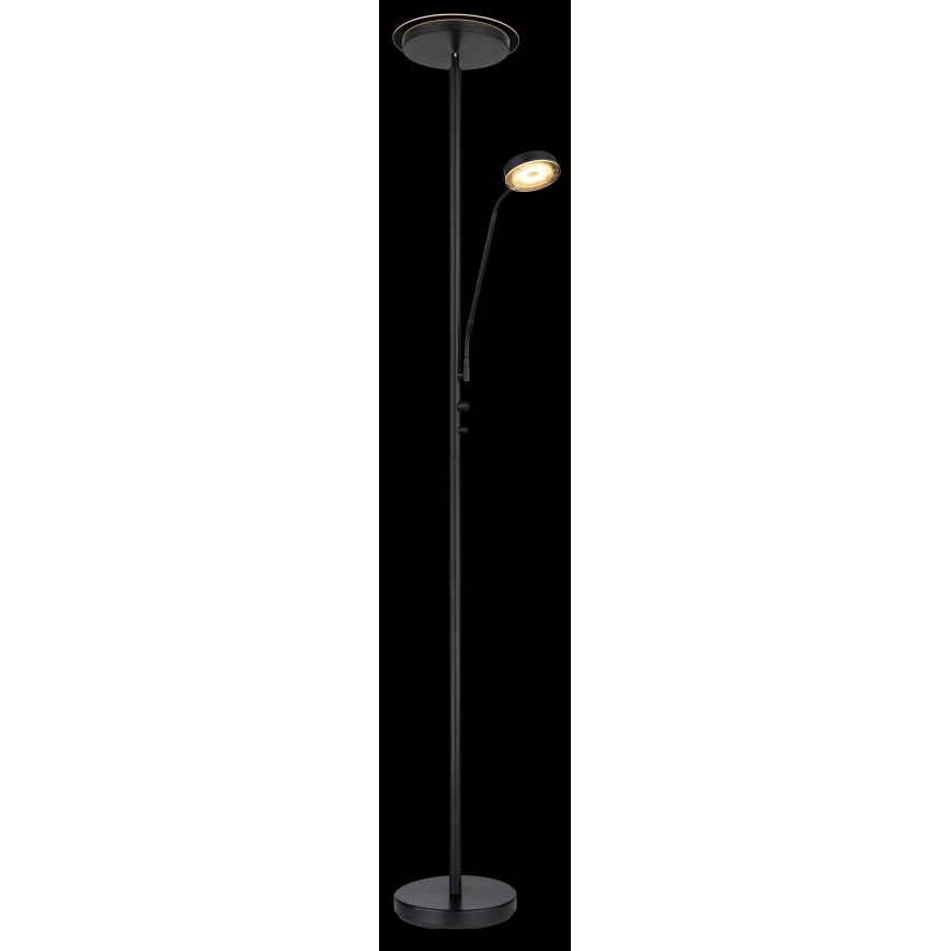 Globo - LED Candeeiro de pé regulável LED/18,5W/230V + LED/4,5W 3000K preto