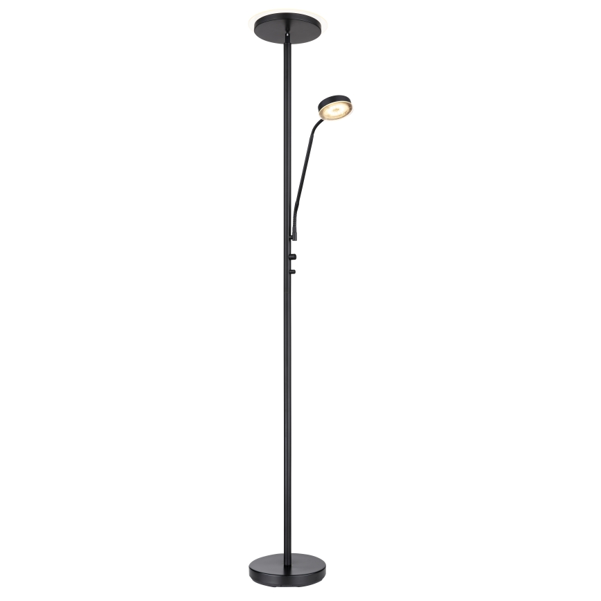 Globo - LED Candeeiro de pé regulável LED/18,5W/230V + LED/4,5W 3000K preto