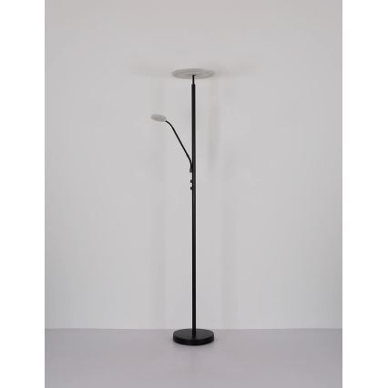 Globo - Candeeiro de pé LED dimerizável LED/28W/230V + LED/5W 3000K preto
