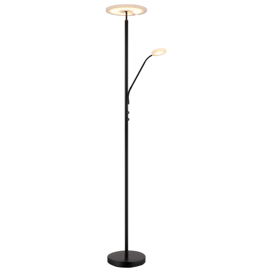 Globo - Candeeiro de pé LED dimerizável LED/28W/230V + LED/5W 3000K preto