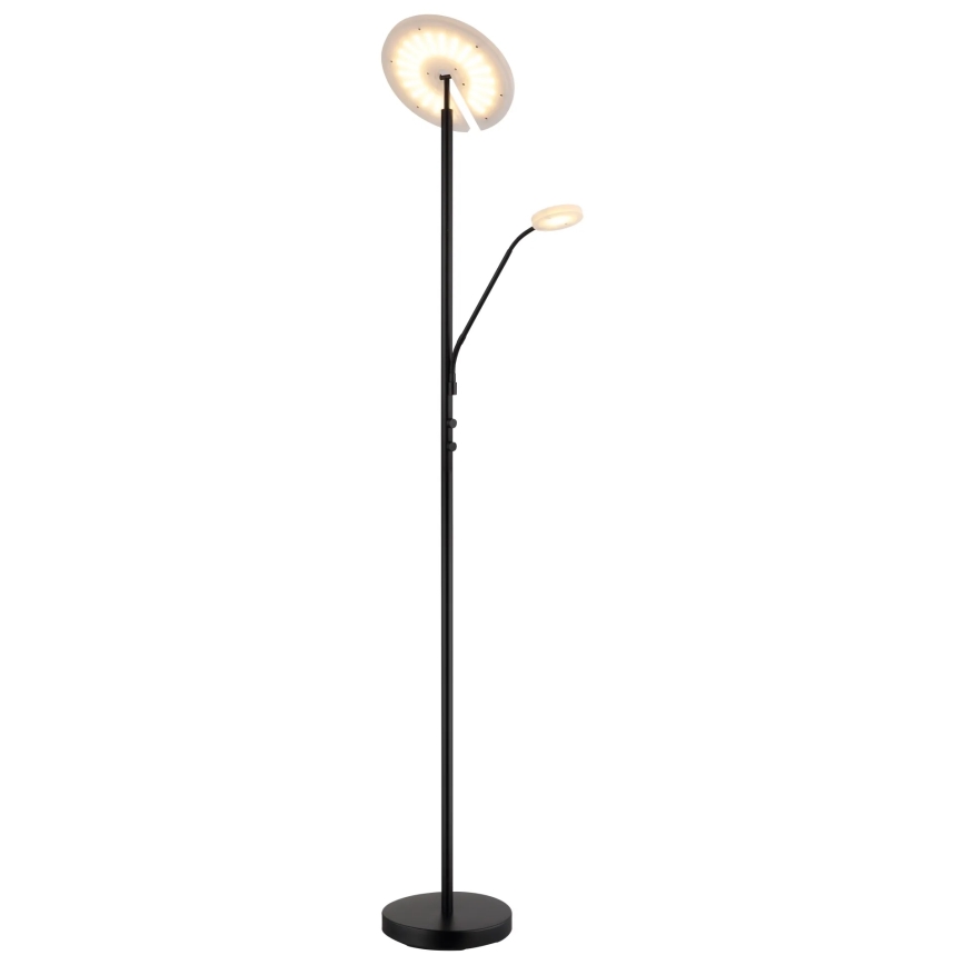 Globo - Candeeiro de pé LED dimerizável LED/28W/230V + LED/5W 3000K preto