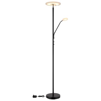 Globo - Candeeiro de pé LED dimerizável LED/28W/230V + LED/5W 3000K preto