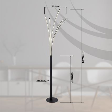 Globo - Candeeiro de Pé LED Regulável LED/36W/230V 3000-6000K Wi-Fi Tuya + Controlo Remoto