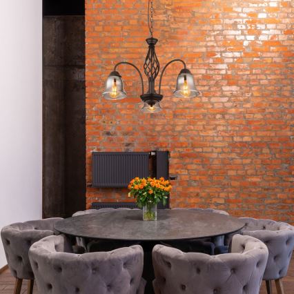 Globo - Candelabro suspenso 3xE27/60W/230V