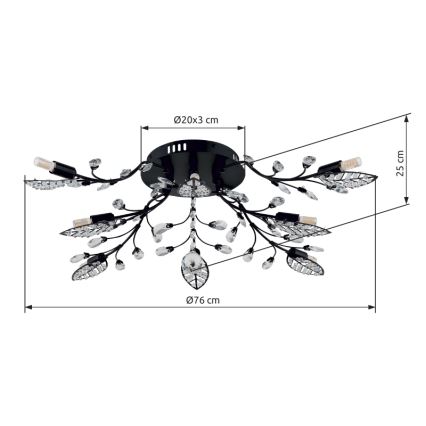 Globo - Candeeiro de teto 8xG9/5W/230V diâmetro 76 cm