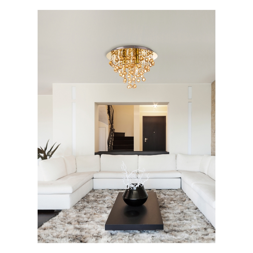 Globo - Iluminação de teto 3xE14/40W/230V diâmetro 38 cm dourado