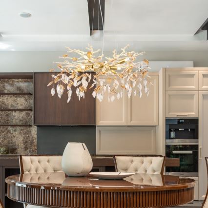 Globo - Candeeiro suspenso 8xG9/8W/230V diâmetro 61 cm dourado