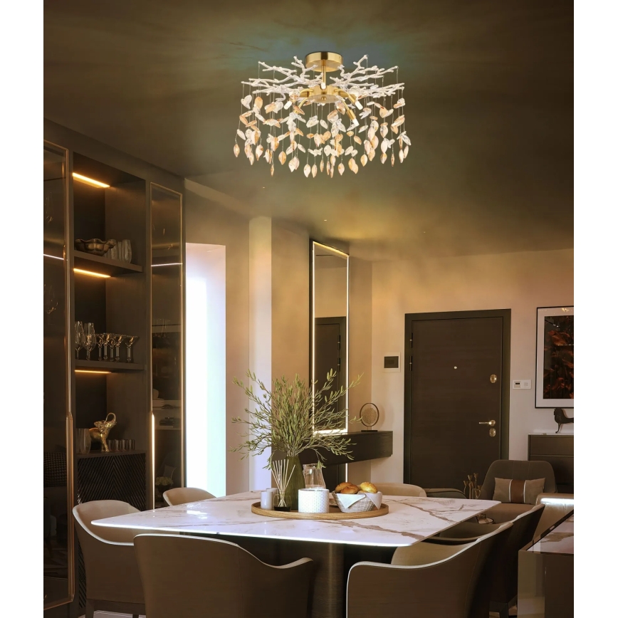 Globo - Lustre com haste 8xG9/8W/230V dourado