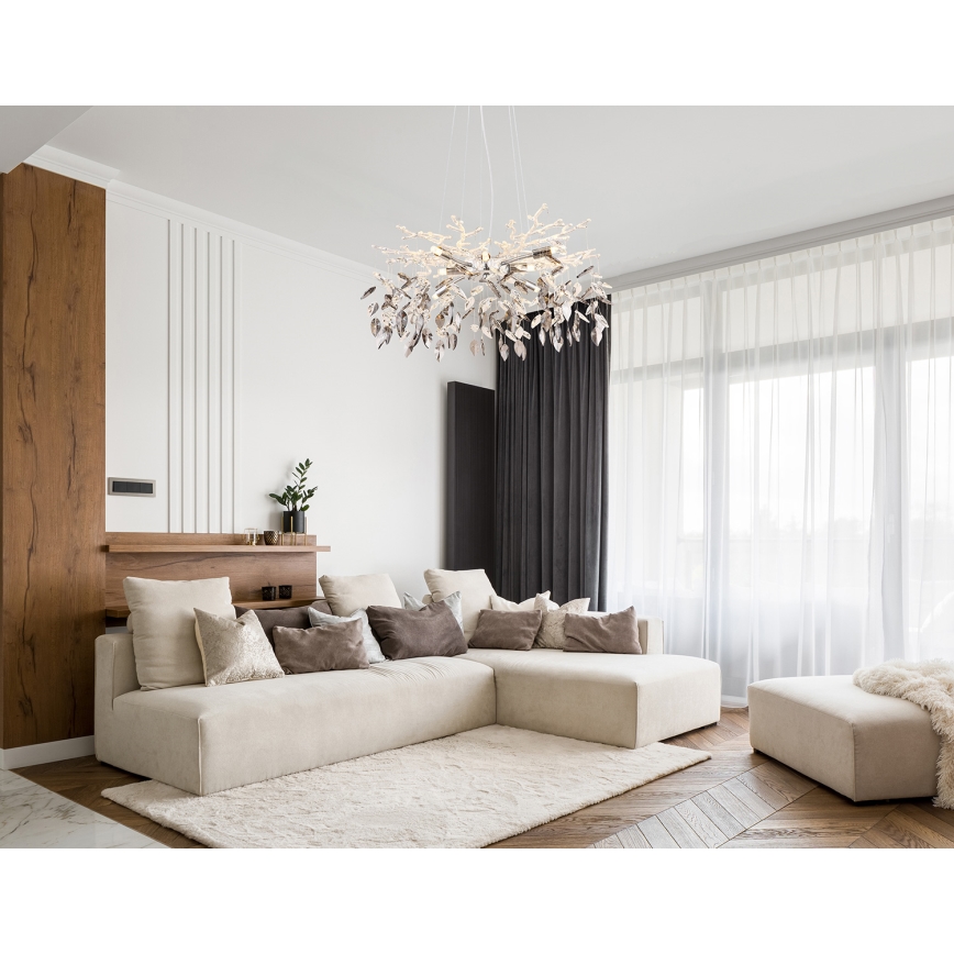 Globo - Candeeiro suspenso 8xG9/8W/230V diâmetro 61 cm cromado brilhante