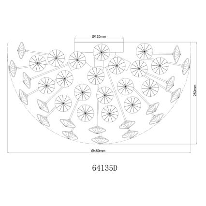 Globo - Iluminação de teto LED 4xG9/3,5W/230V diâmetro 45 cm dourado