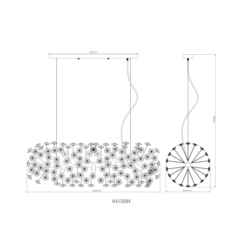 Globo - Lustre LED suspenso por cabo 12xG9/3,5W/230V dourado
