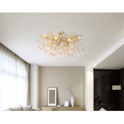 Globo - Lustre de haste 7xE14/40W/230V dourado