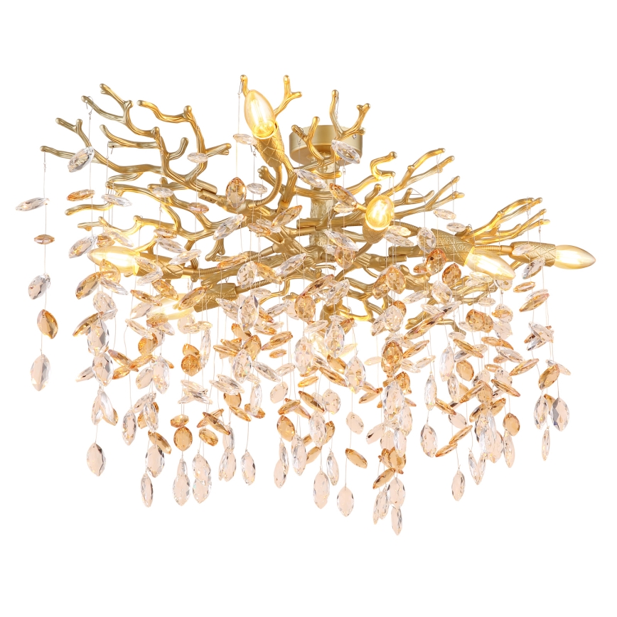 Globo - Lustre de haste 7xE14/40W/230V dourado