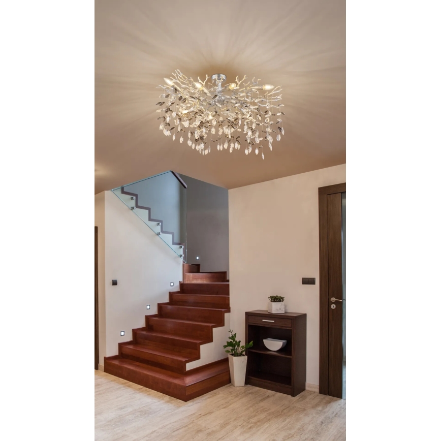 Globo - Lustre de haste 7xE14/40W/230V prateado