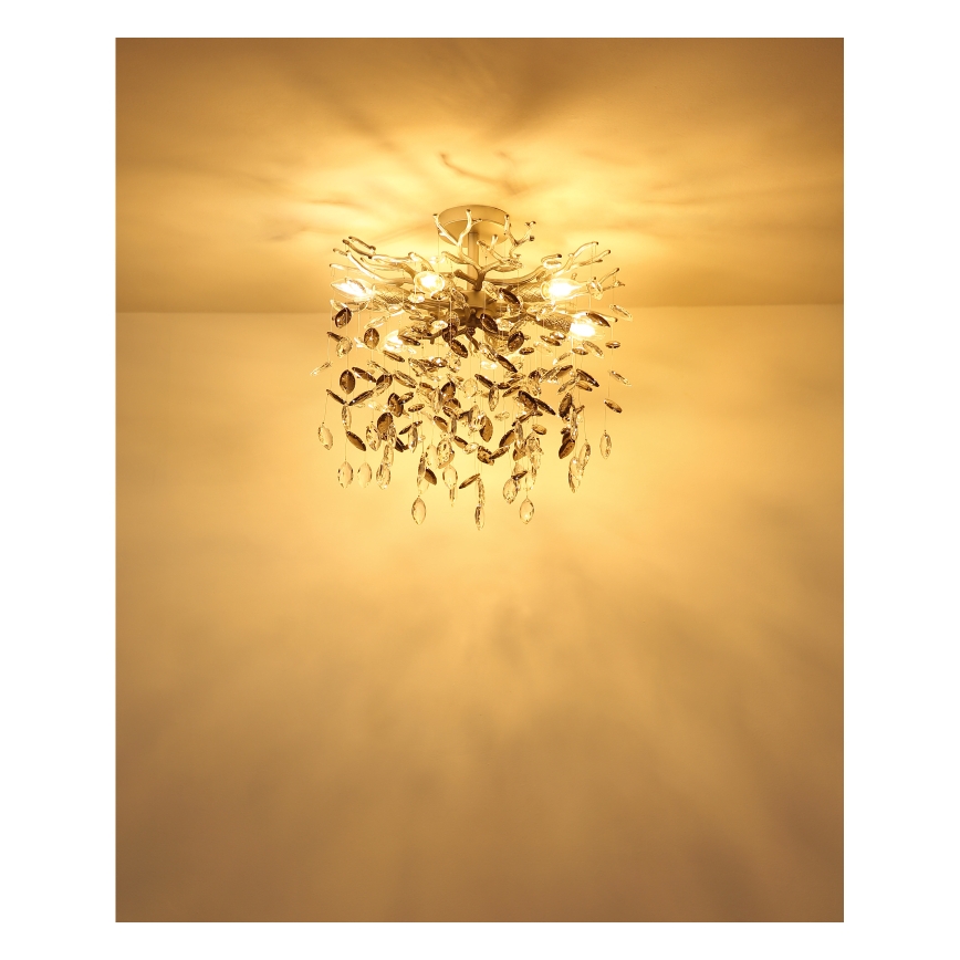Globo - Lustre de haste 6xE14/40W/230V prateado