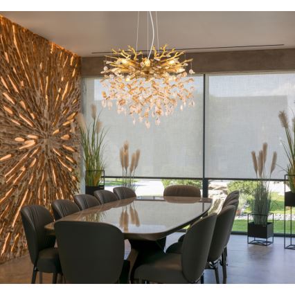 Globo - Lustre suspenso por cabo 8xE14/40W/230V dourado