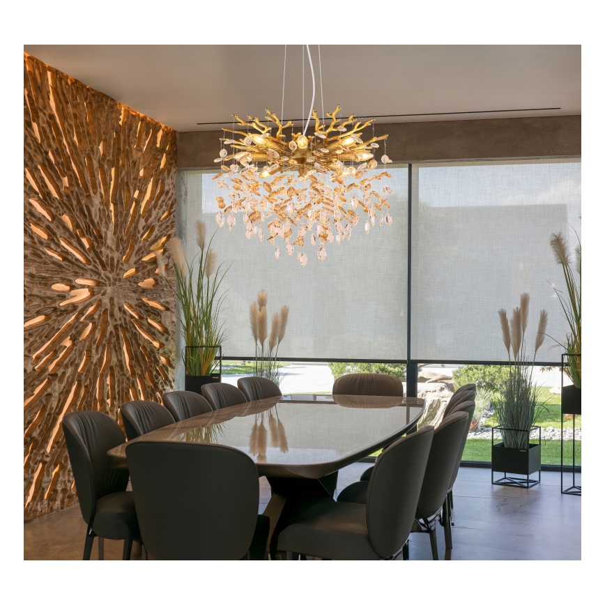 Globo - Lustre suspenso por cabo 8xE14/40W/230V dourado