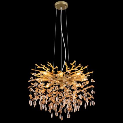 Globo - Lustre suspenso por cabo 8xE14/40W/230V dourado