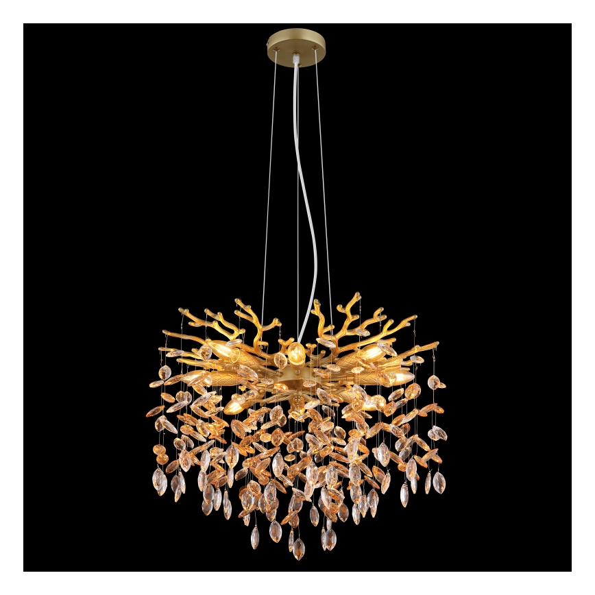 Globo - Lustre suspenso por cabo 8xE14/40W/230V dourado