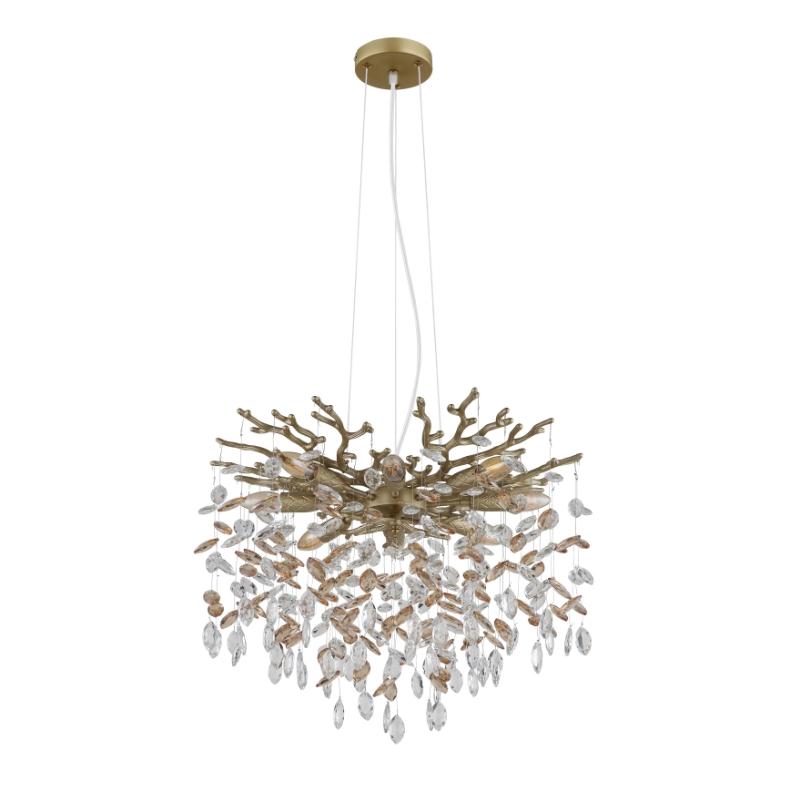 Globo - Lustre suspenso por cabo 8xE14/40W/230V dourado