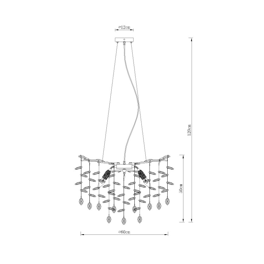 Globo - Lustre suspenso por cabo 8xE14/40W/230V dourado