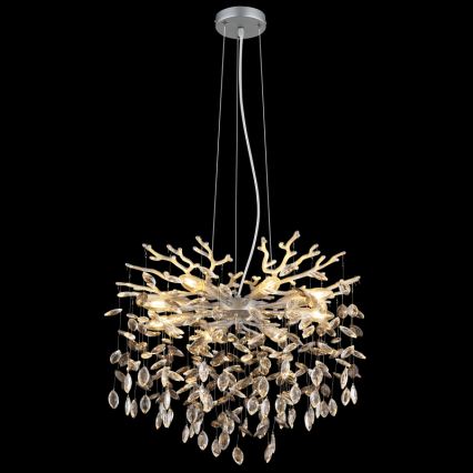 Globo - Lustre suspenso por cabo 8xE14/40W/230V prateado