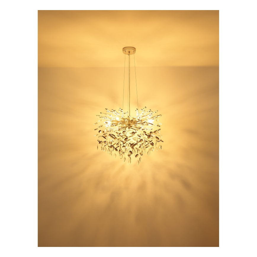 Globo - Lustre suspenso por cabo 8xE14/40W/230V prateado