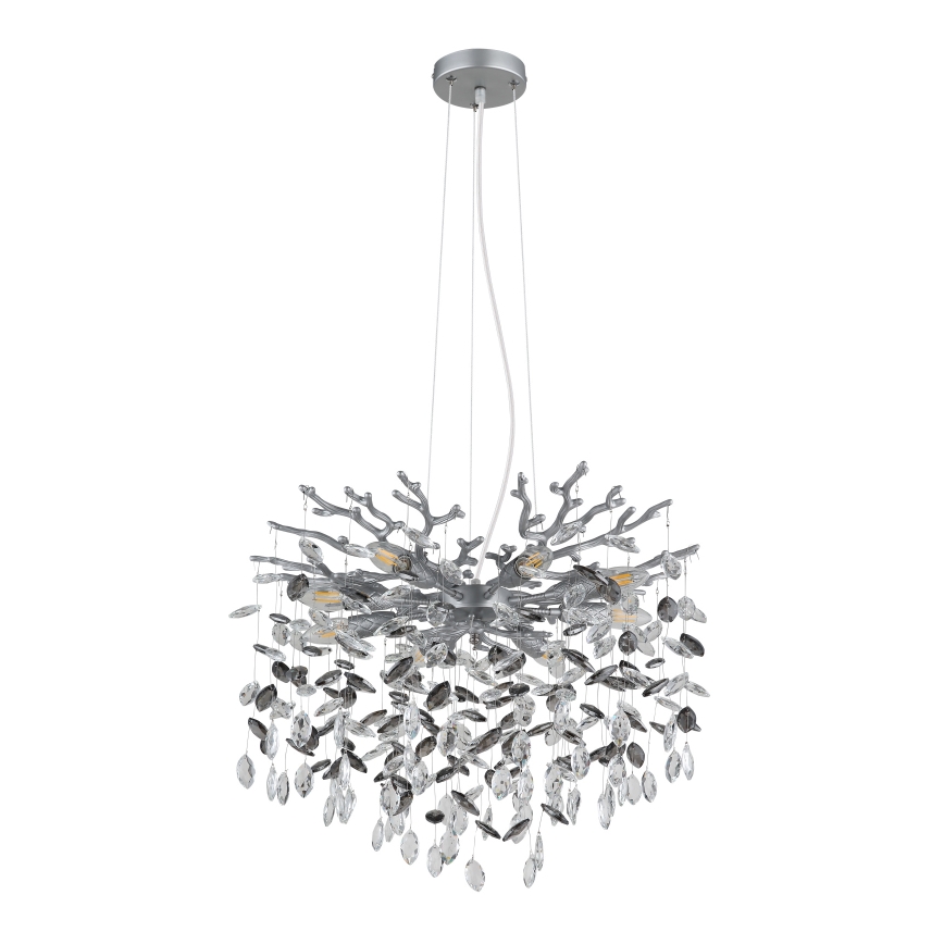 Globo - Lustre suspenso por cabo 8xE14/40W/230V prateado