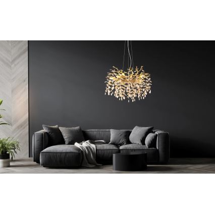 Globo - Lustre suspenso por cabo 10xE14/40W/230V dourado
