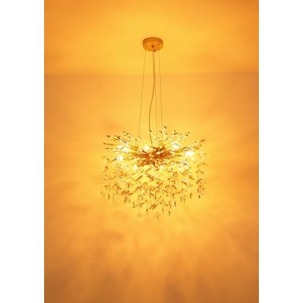 Globo - Lustre suspenso por cabo 10xE14/40W/230V dourado