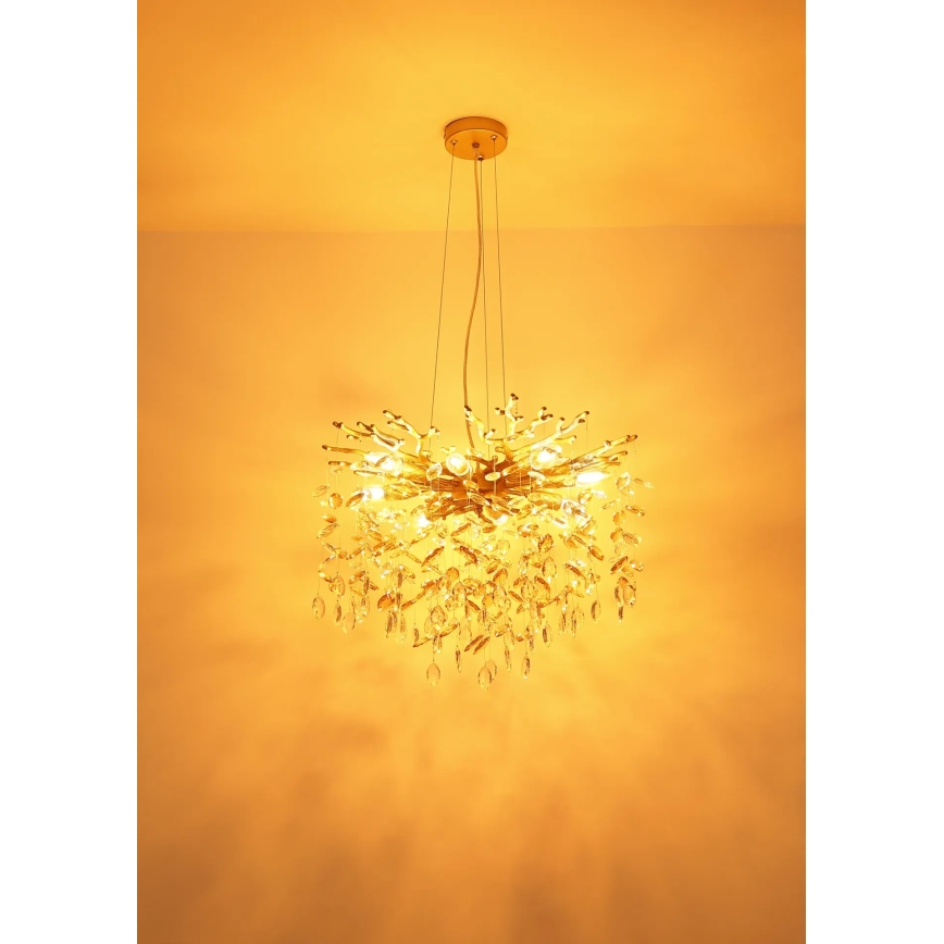 Globo - Lustre suspenso por cabo 10xE14/40W/230V dourado