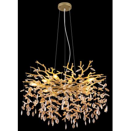 Globo - Lustre suspenso por cabo 10xE14/40W/230V dourado